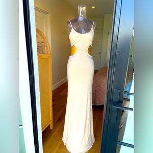 STAUD rhinestone encrusted ivory  gown sz s